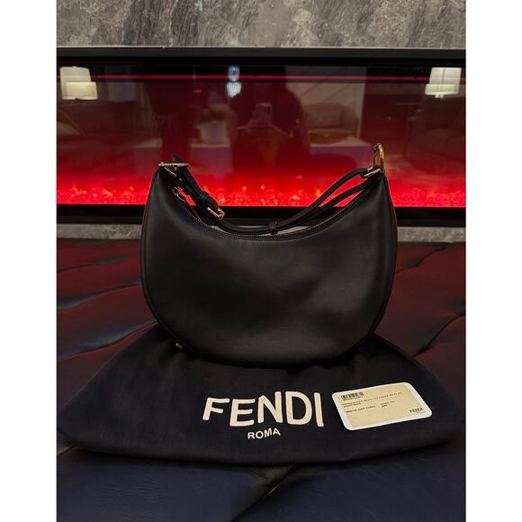 Fendigraphy Small Black & Gold Leather Bag - Picture 6 of 9